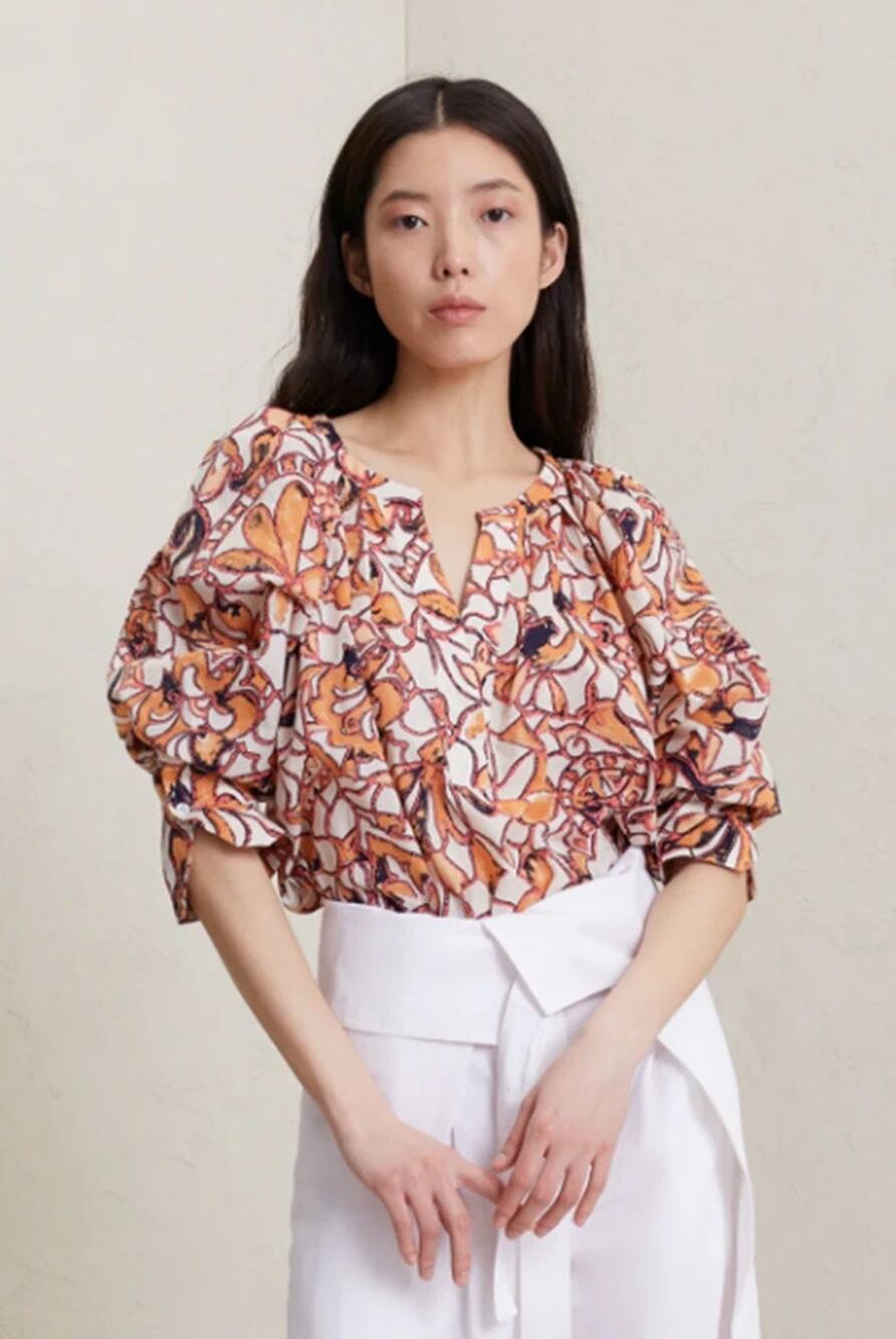 A.L.C. Nomad Blouse Stained Glass Preppy Elevated Old Money Sophisticated Size 8